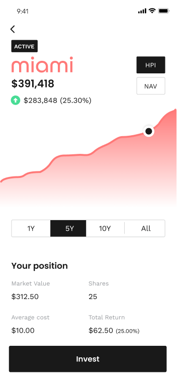 Screenshot of Nada mobile app user dashboard in view seven